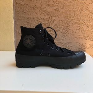 Black Lugged Chuck Taylor All Star Hi Sneakers